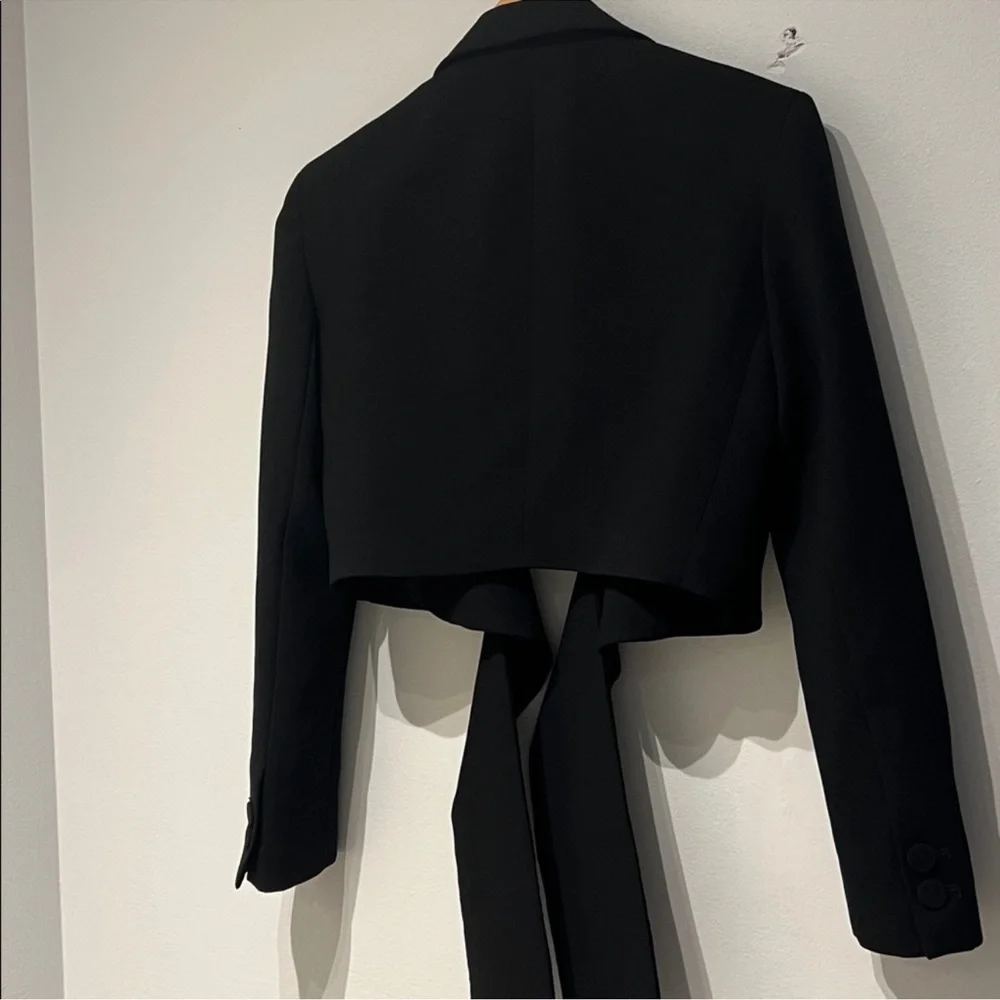 Zara Black Women's Crop Blazer - Picture 4 of 5